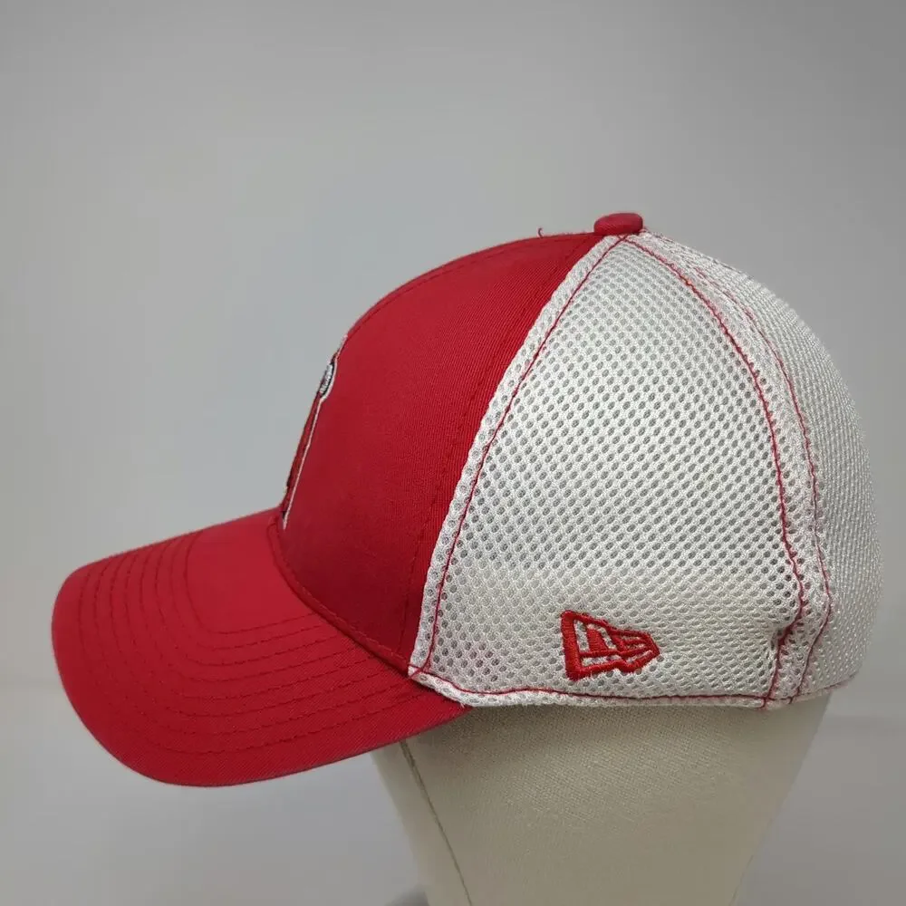 Los Angeles Angels MLB New Era Baseball Cap Red M Mesh Back A-Flex Stretch Hat